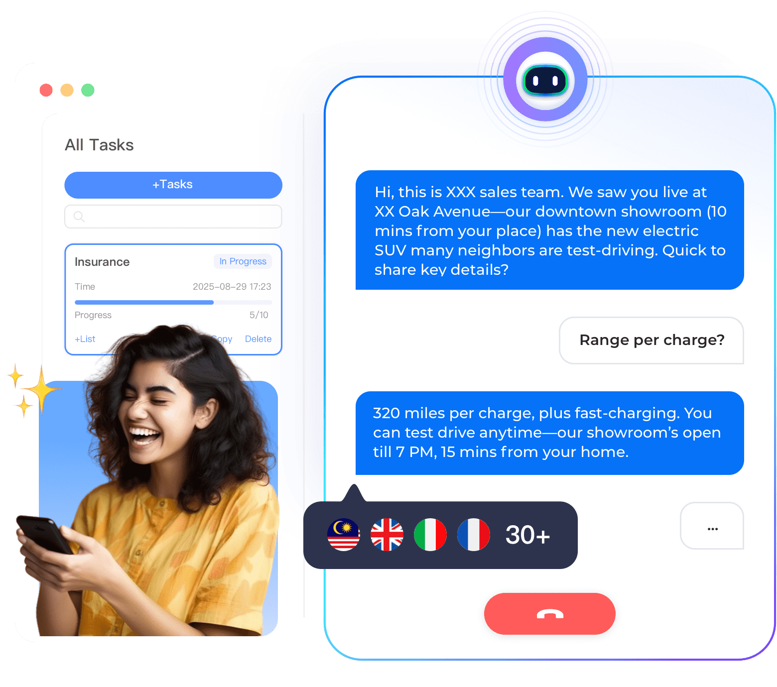 Multi-language<br />Large-Model Outbound Robot